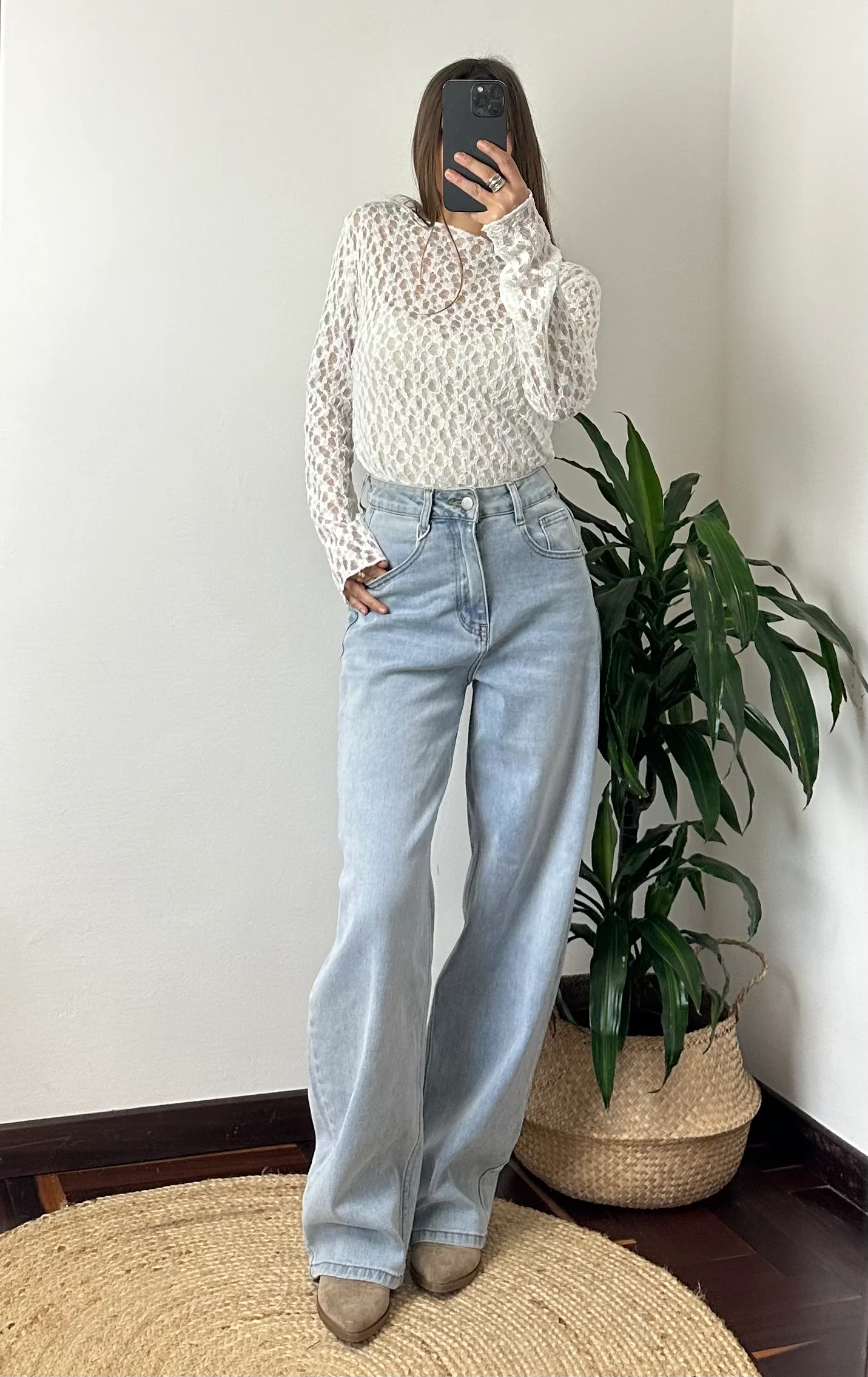 MAGLIA ELASTICIZZATA PIZZO BIANCO - immagine 7