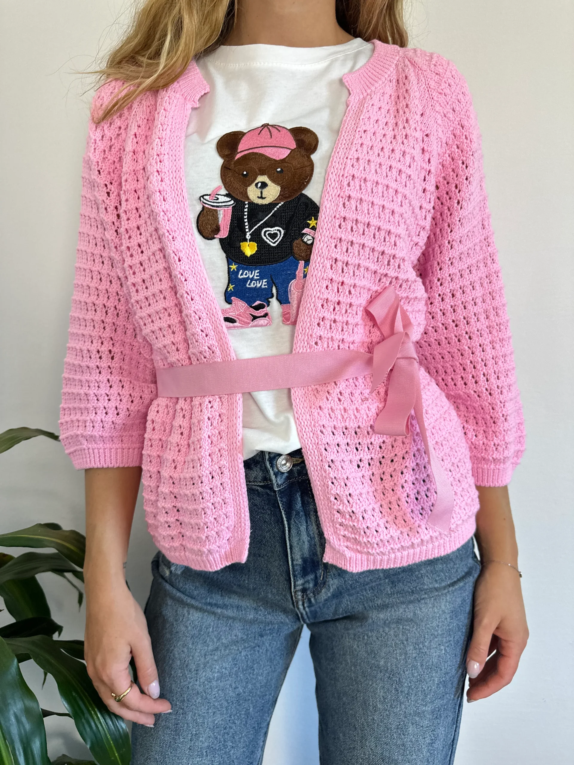 CARDIGAN NASTRO ROSA - immagine 5