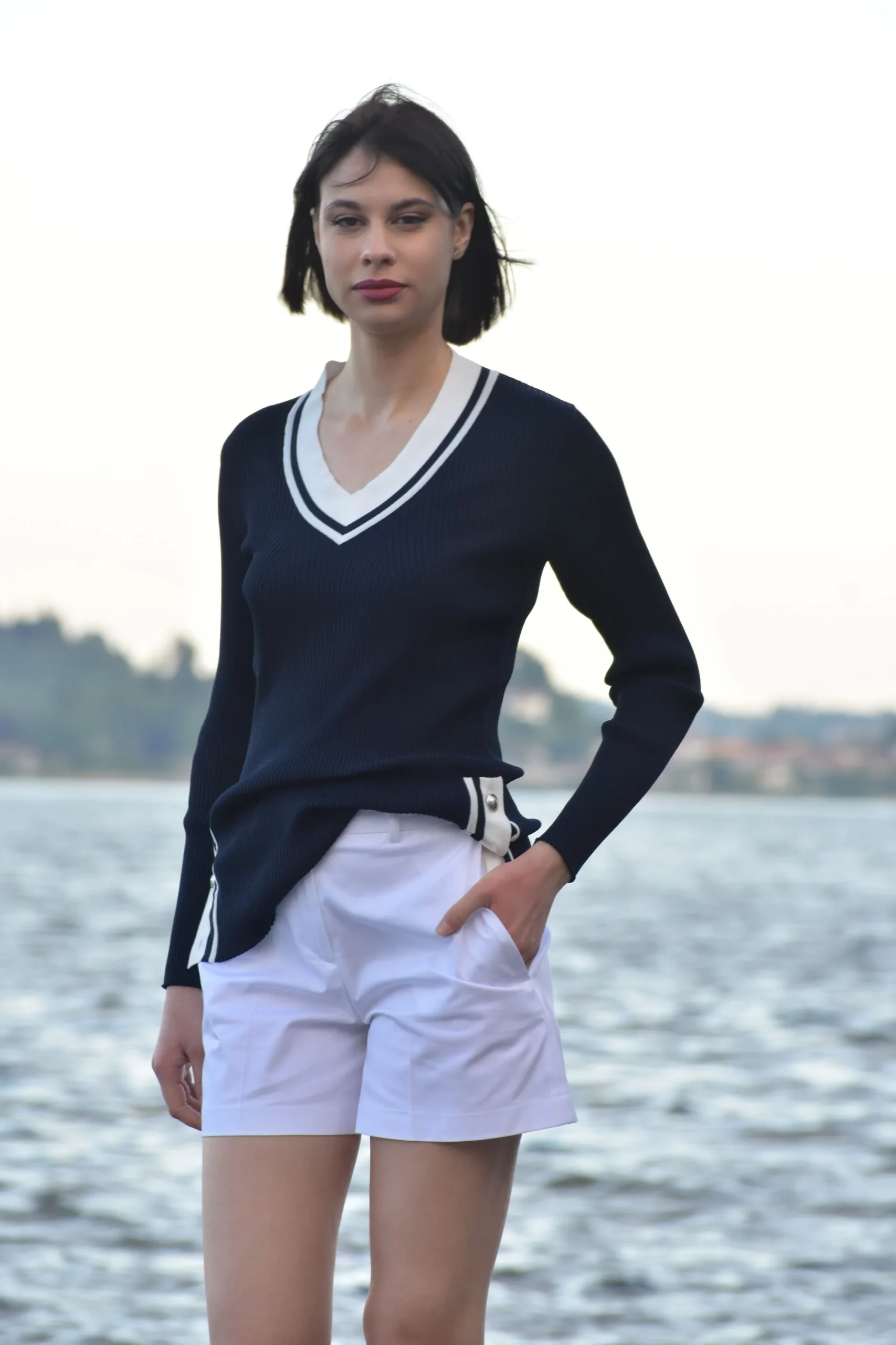 Pull V in Viscosa Stretch Alberta Ferretti - immagine 4