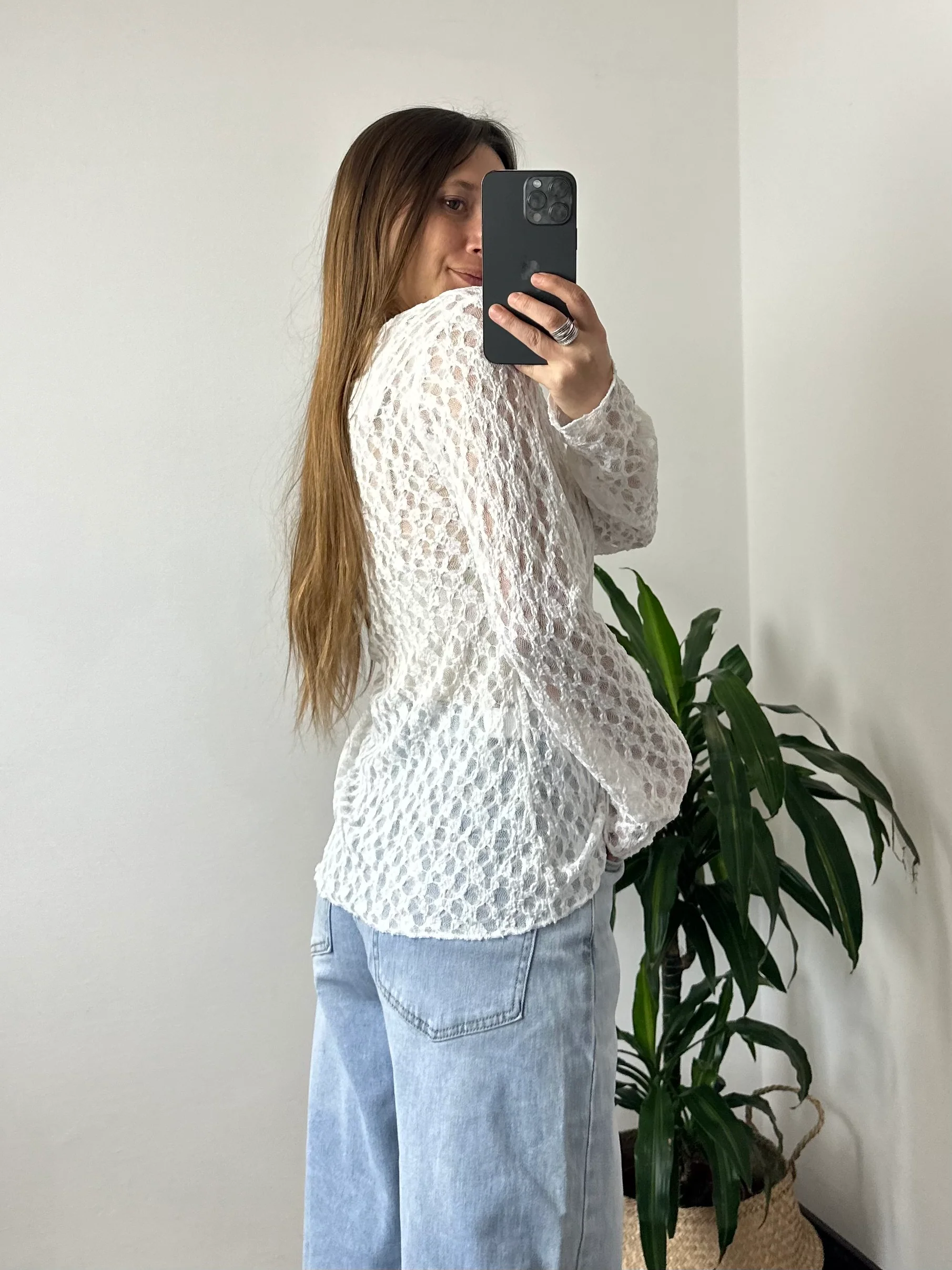 MAGLIA ELASTICIZZATA PIZZO BIANCO - immagine 6
