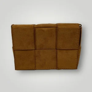 ADHARA - BORSA A SPALLA IN SIMILPELLE CAMOSCIO INTRECCIATA - CUOIO