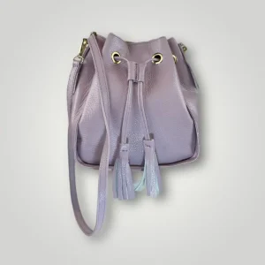 SYRMA - BORSA SECCHIELLO IN VERA PELLE DOLLARO - LILLA